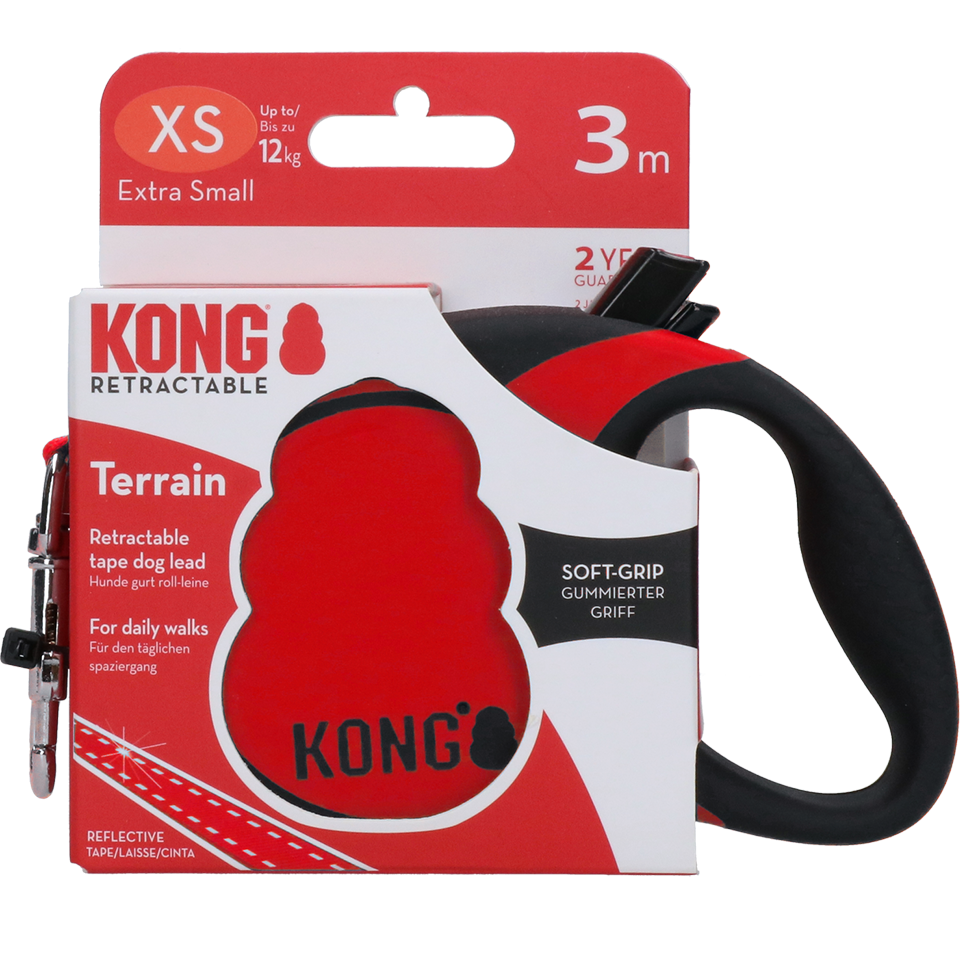 KONG Retractable Leash Terrain Rot XS (3m/12kg)