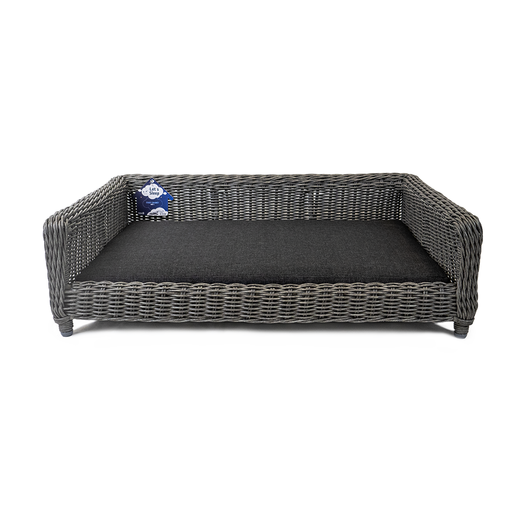 Let's Sleep Cozy Basket Weidenkorb Für Hunde XL Anthrazit *