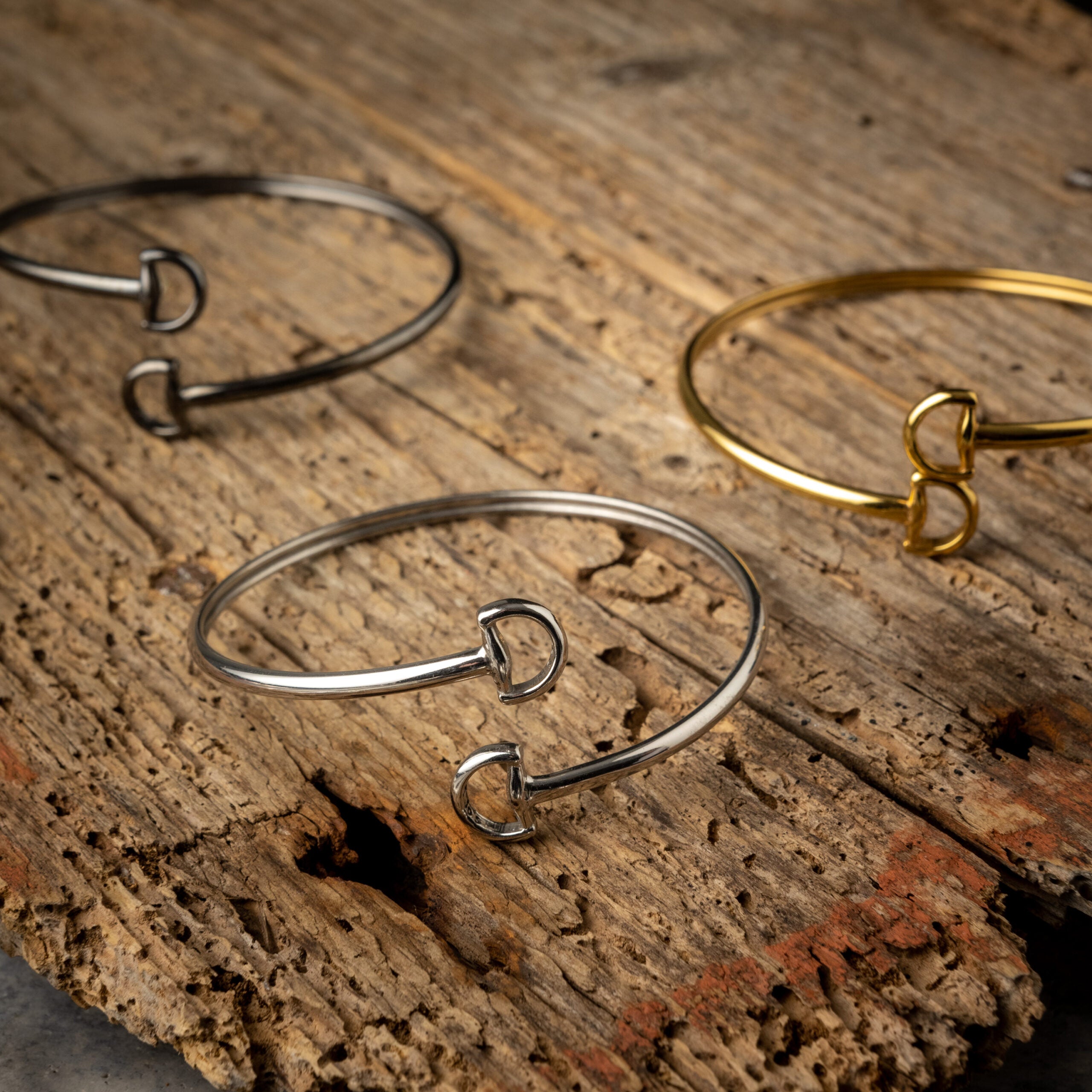 Sterling Silber D-Ring Bit Cuff Armband