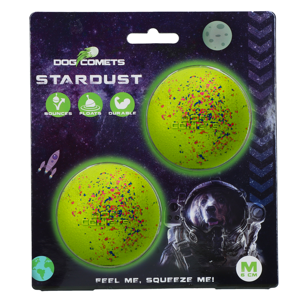 Dog Comets Ball Stardust Grün M 2-pack *