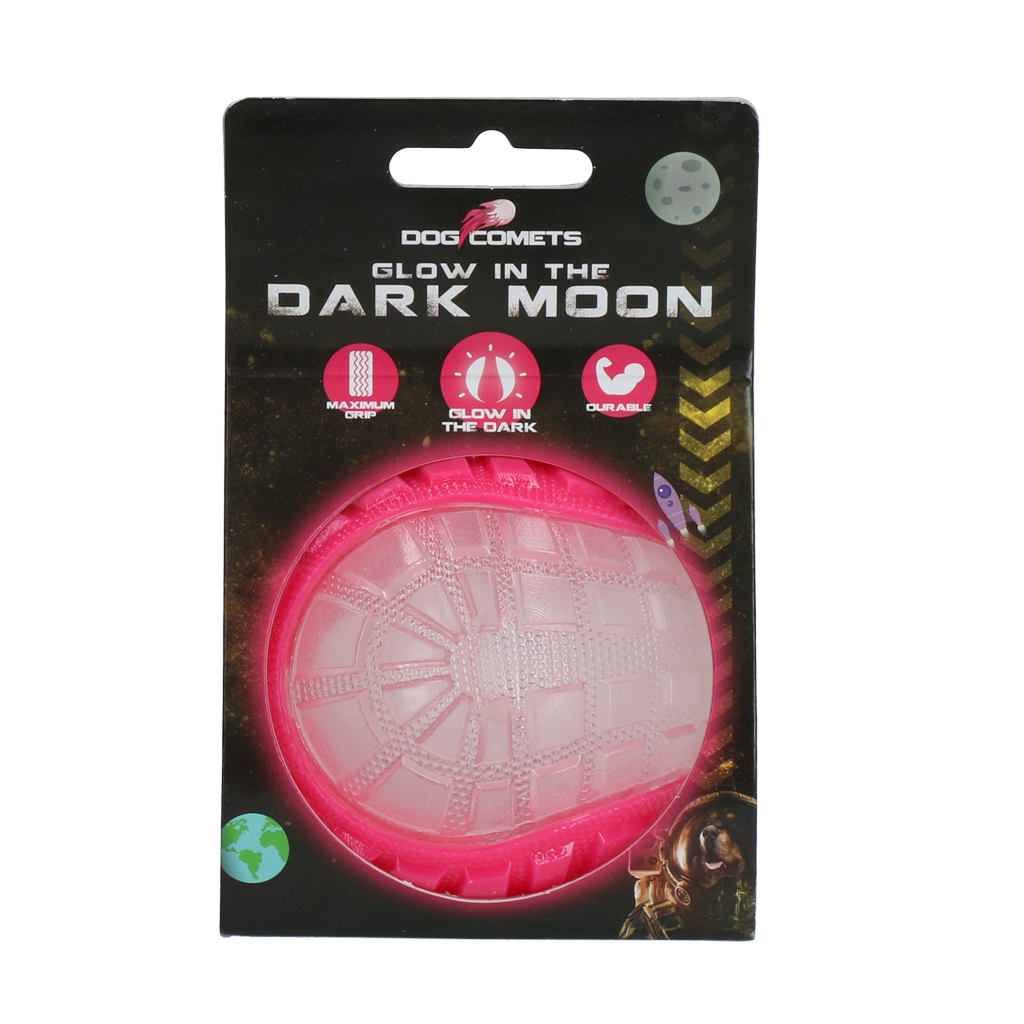 Dog Comets Glow in the Dark Moon Pink M *