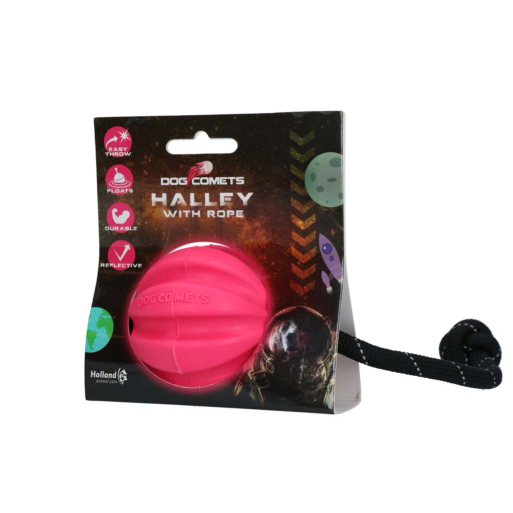 Dog Comets Ball Meteorite Pink mit Seil *