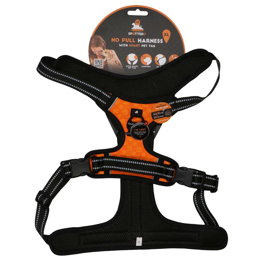 Spotted! PRO Geschirr Orange XL – Starkes & stabiles Hundegeschirr für große Hunde *
