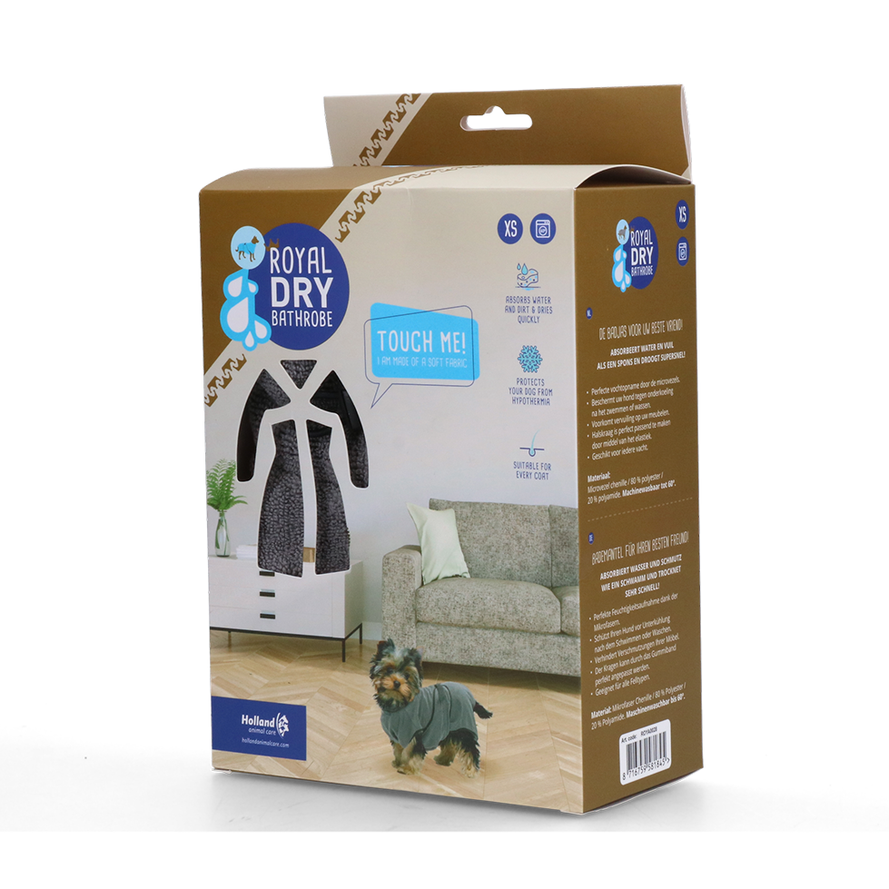 Royal Dry Bathrobe XS – Sanfte Trocknung für kleine Hunde & Welpen *