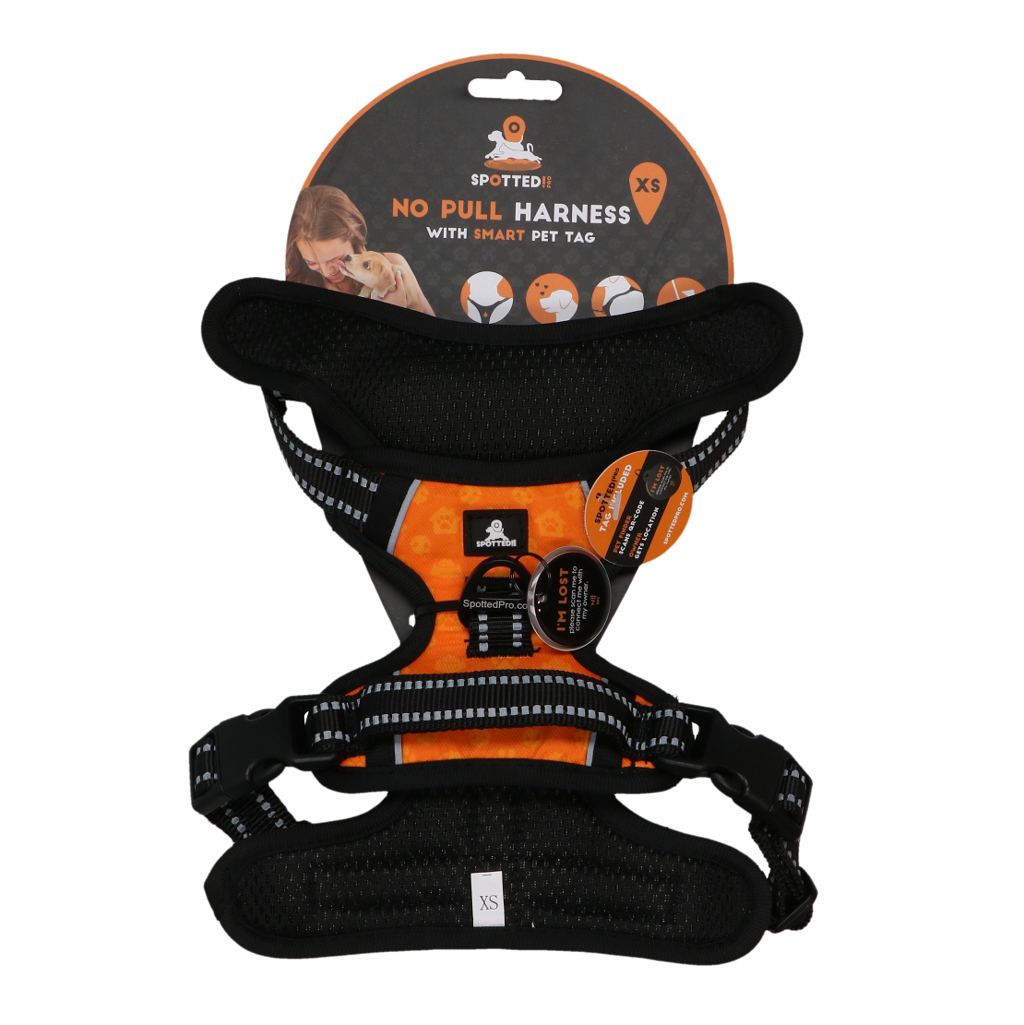 Spotted! PRO Geschirr Orange XS – Komfortables Hundegeschirr für kleine Rassen *