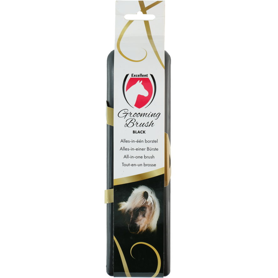 Excellent Horse Grooming Brush L Schwarz *