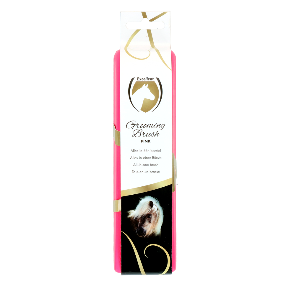 Excellent Horse Grooming Brush M Rosa *