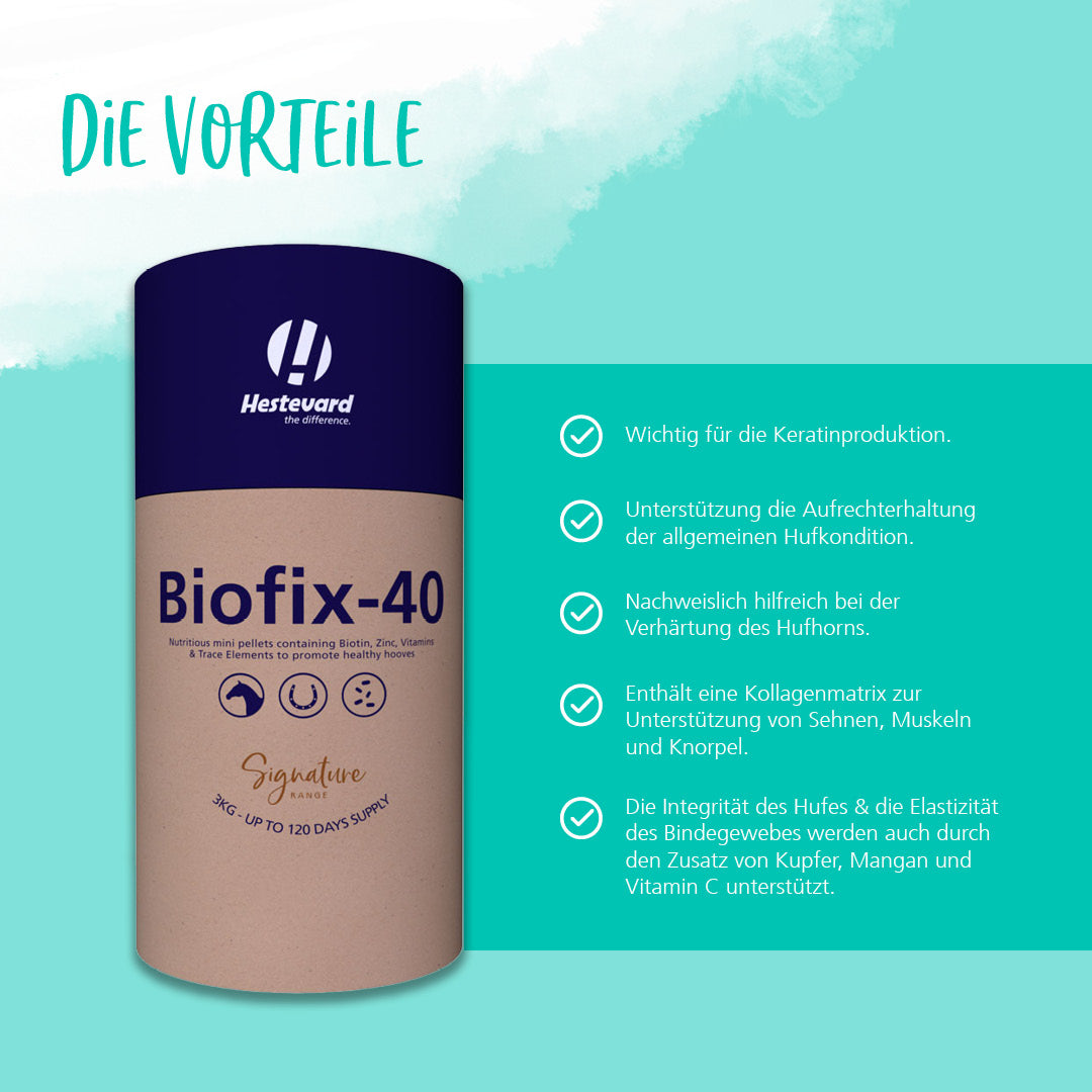 Hestevard Biofix-40 - Mineralisierte Mini-Pellets für Hufe & Haare