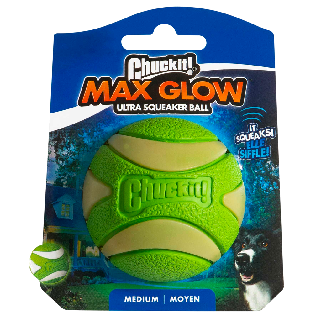 Chuckit! Max Glow Ultra Squeaker Ball M *