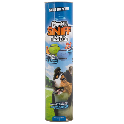 Chuckit! Sniff Fetch Ball Bacon & Peanut Butter M 4-pack *