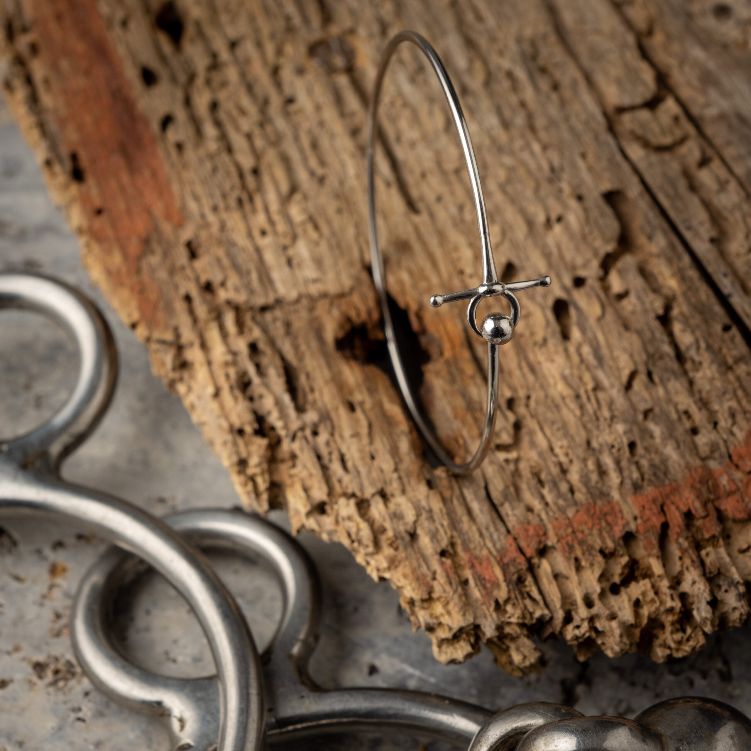 Sterling Silber Full Cheek Bit Armband