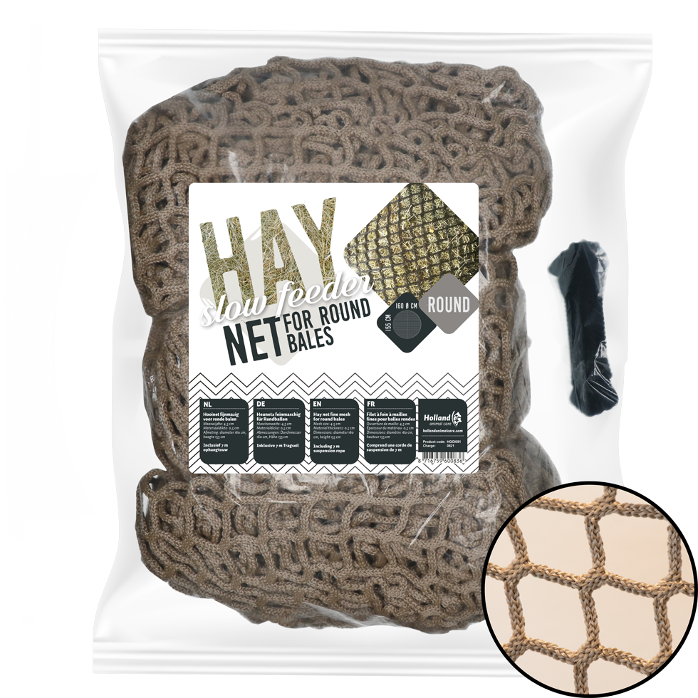 Hay Slow Feeder Net Rundballen
