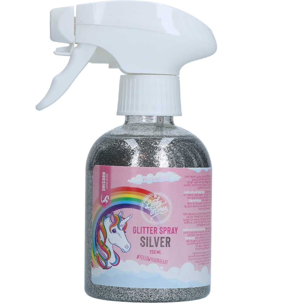 Lucky Horse Unicorn Glitzerspray Silber