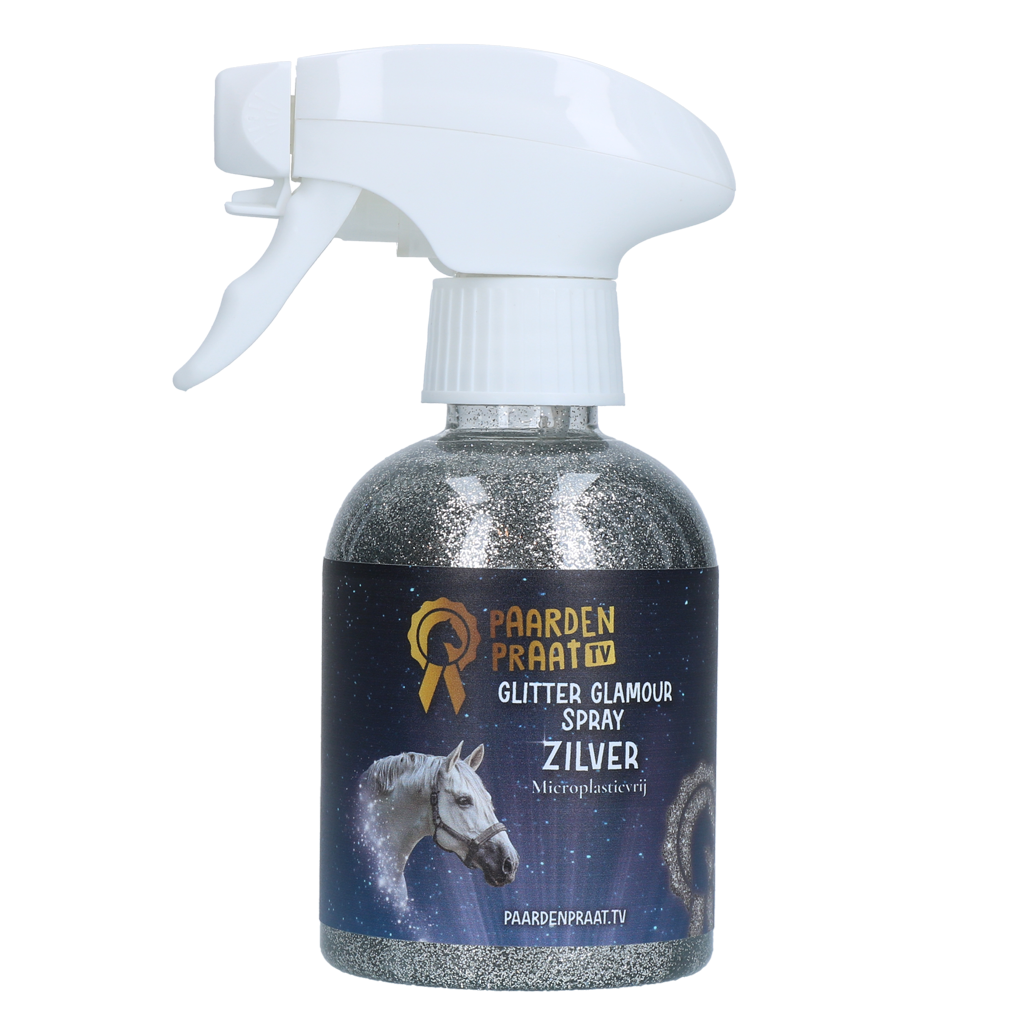 Paardenpraat TV Glitter Glamour Spray Silber