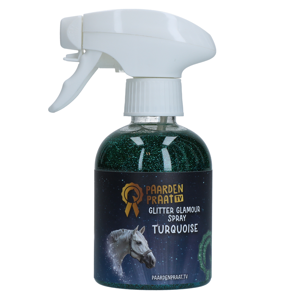 Paardenpraat TV Glitter Glamour Spray Türkis