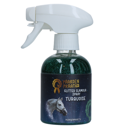 Paardenpraat TV Glitter Glamour Spray Türkis
