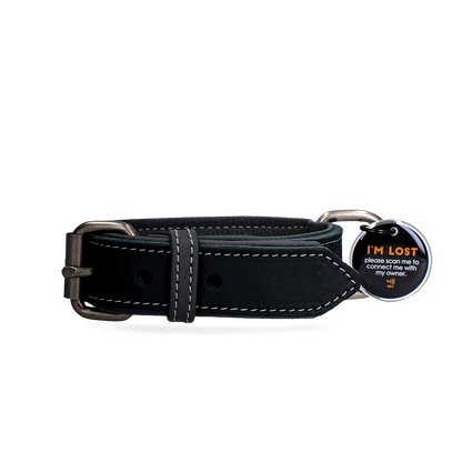Spotted! Pro Lederhalsband Schwarz 2,5 x 40 cm *