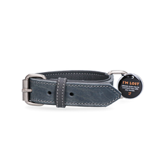 Spotted! Pro Lederhalsband Grau 2,5 x 50 cm