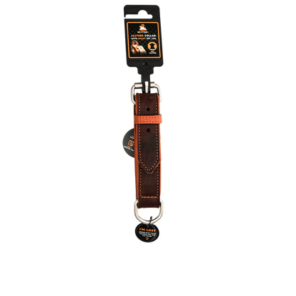 Spotted! Pro Lederhalsband Braun 2,5 x 40 cm *