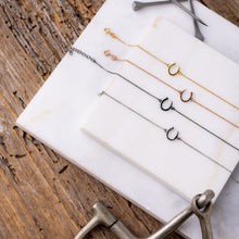 Sterling Silber Hufeisen-Armband mit Kette