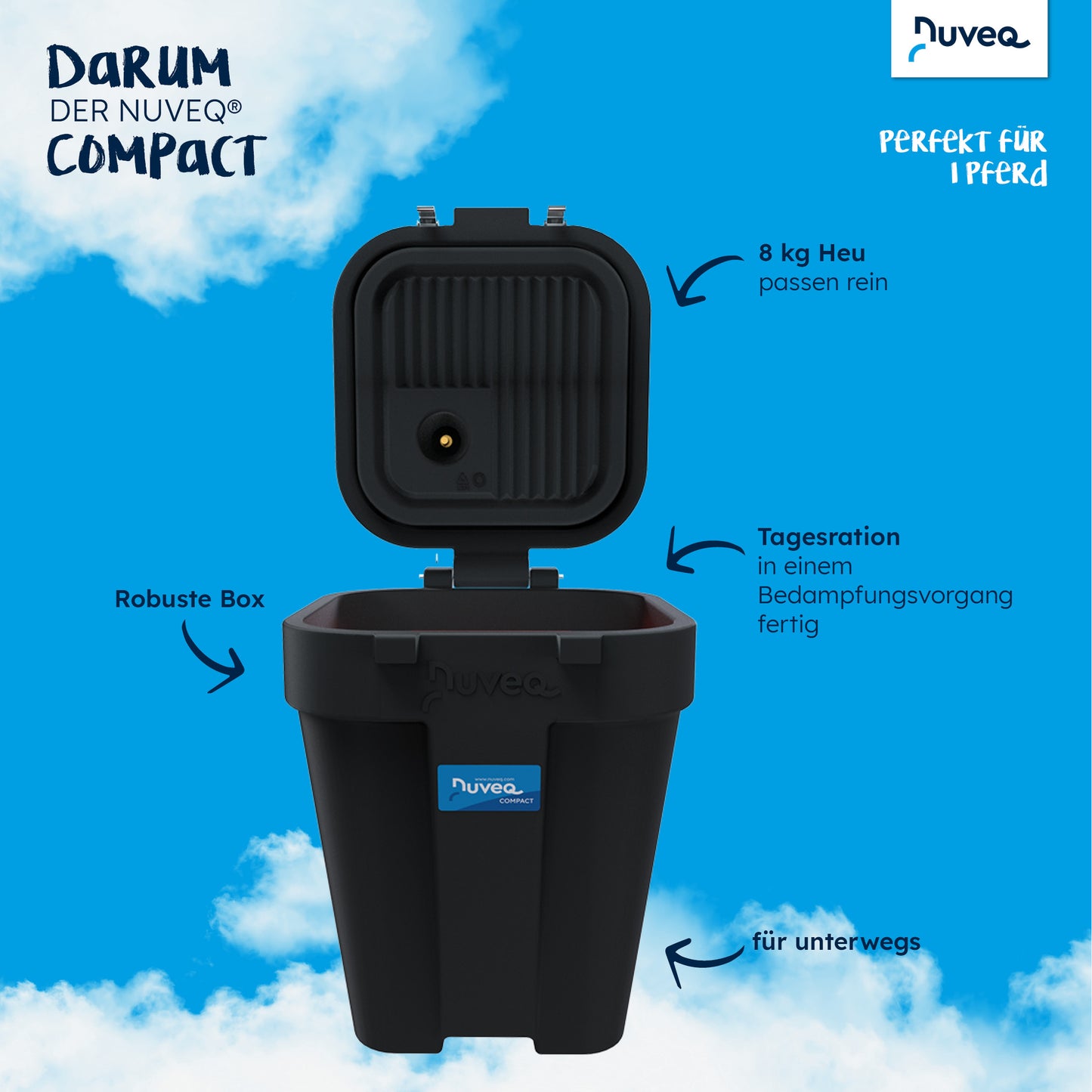 NUVEQ® Compact ECO Heubedampfer – Mit Volldampf zum gesunden Pferd!